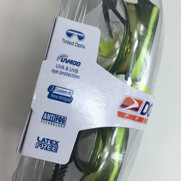 Dolfino Striker Silicone Swim Goggles Adult Ages 12+ UV400 Protection Latex Free - Picture 4 of 12